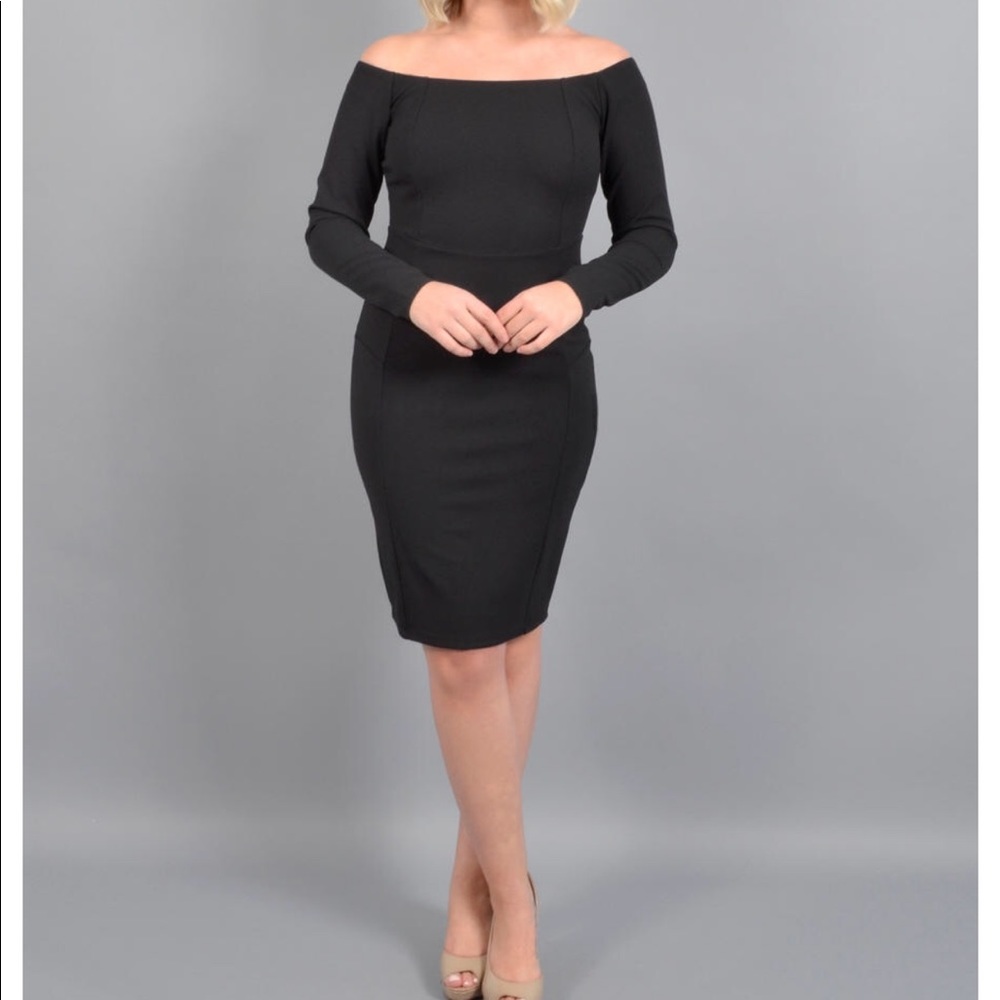 Off shoulder black Bebe dress